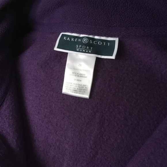 Karen Scott purple fleece zippered sweater - Picture 5 of 5